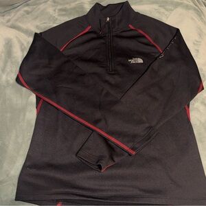 The North Face Black and Red Quarter-Zip